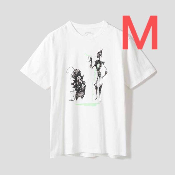 グラニフ Mサイズ コープスブライド Tシャツ ティム・バートン ナイトメア ツイステ ディズニー Tシャツ ホワイト 白 UT