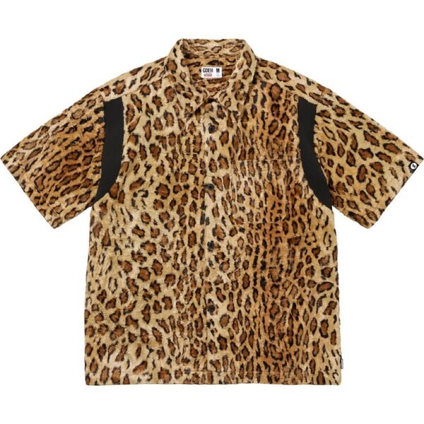 Supreme/GOODENOUGH Crushed Rayon Pile S/S Shirt Leopard Sサイズ
