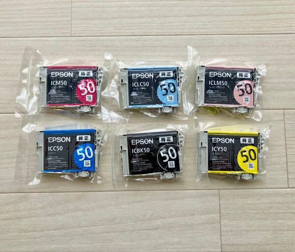 EPSON インクカートリッジ ( ICLC50 ICC50 ICM50 ICLM50 ICBK50 ICY50 ) 6個セット