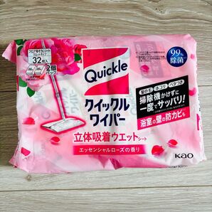 【新品未使用】クイックルワイパー 立体吸着ウエットエッセンシャルローズの香り