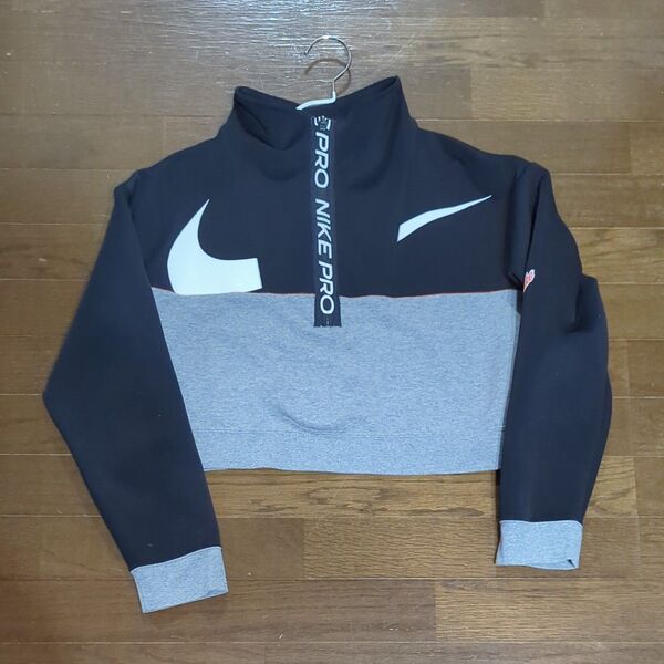NIKE PRO ハーフジップトップス ブラック×グレー Mサイズ
