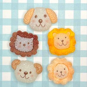 NO.269 デコパーツ ミニチュア おにぎり アニマル 1個23円 5種×各1個セット105円
