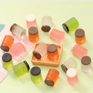 NO.278 ミニチュア デコパーツ キャニスター 1個30円 4色×各1個セット110円 ※ガラス製ではありません