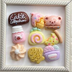 【SALE】NO.159 ミニサイズ デコパーツ pop sweet 9種×各5個セット→650円 9種×各1個セット→150円