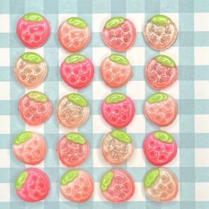 NO.248 ミニサイズ いちごビスケット 同色5個60円 4色×各5個セット220円