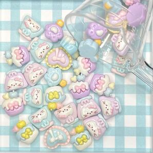 NO.146-紫 ミニサイズ デコパーツ 34個 大さじですくってランダム 330円