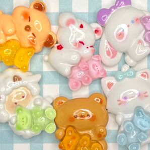 NO.258 デコパーツ グミベア アニマル 1個35円 6種セット190円
