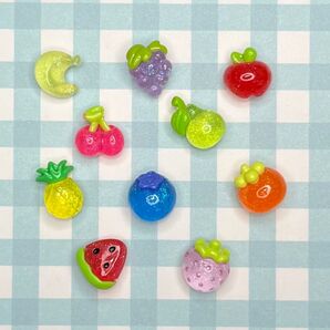 NO.261 ネイルサイズ ミニサイズ デコパーツ クリア フルーツ 10種1セット160円