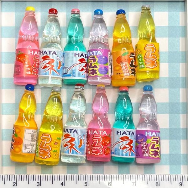 NO.160 ミニチュア デコパーツ ラムネボトル 1個22円 6種×各1個セット130円