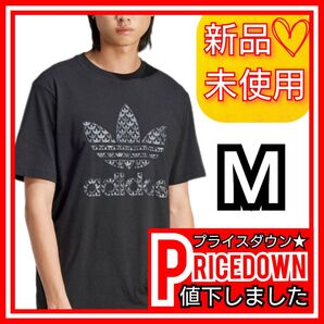 【М】アディダスオリジナルス クラシック モノグラム グラフィック 半袖 Tシャツ 新品未使用品 タグ付き ブラック