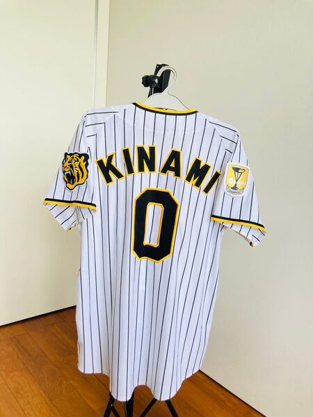 ミズノ 阪神タイガース 木浪聖也 L チャンピオンエンブレム付 ユニフォーム ホーム 刺繍 阪神タイガース公式 公認 MIZUNO