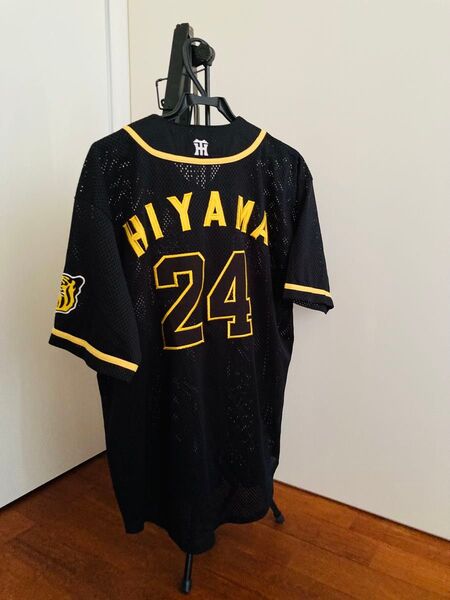 阪神タイガース 桧山進次郎 ビジター ブラック ユニフォーム 24 桧山 メンズ Lサイズ SSK メッシュ素材 刺繍