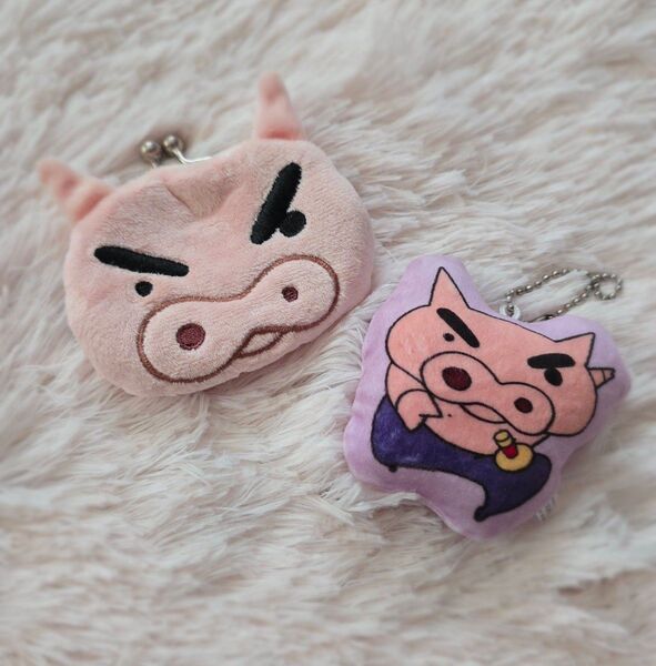 《クレヨンしんちゃん ぶりぶりざえもん》お顔 フェイスがま口 マスコットキーホルダー 2点セット