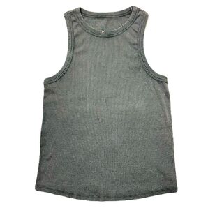 Unknown ノーブランド ダメージ 加工 リブ タイト タンクトップ ノースリーブ Tee スリーブレス Tシャツ トップス