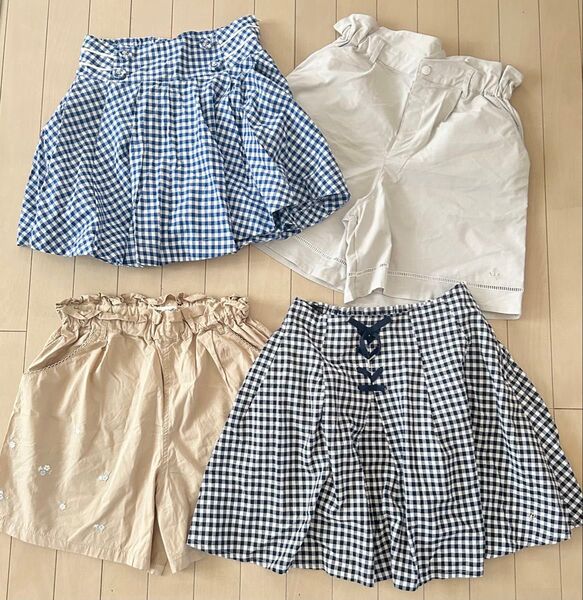 ポンポネット pom ponette LL パンツ スカート 女の子 ボトムス ミニ ショートパンツ チェック 花柄