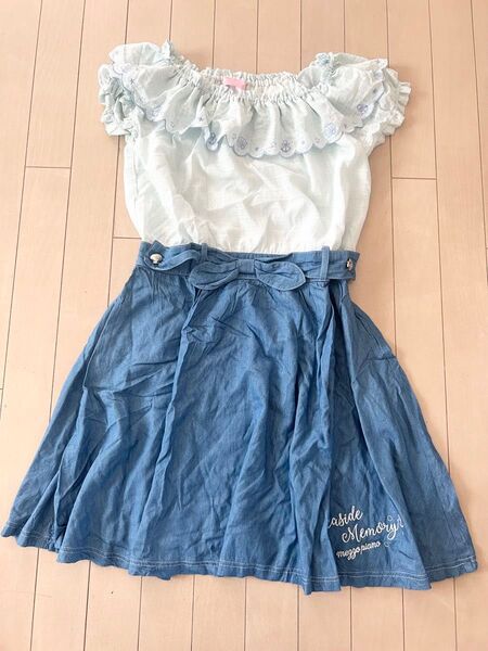 mezzo piano ワンピース 半袖 スカート 夏服 メゾピアノ L
