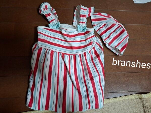 branshes。プール。水泳。帽子つき。女の子。キッズ。120㎝。 水着 女の子ワンピース水着