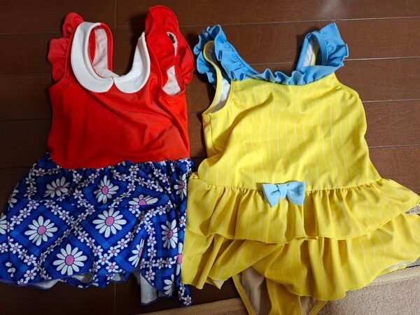 【激かわ】水着。110㎝。120㎝。セット。女の子。プール。姉妹 ワンピース