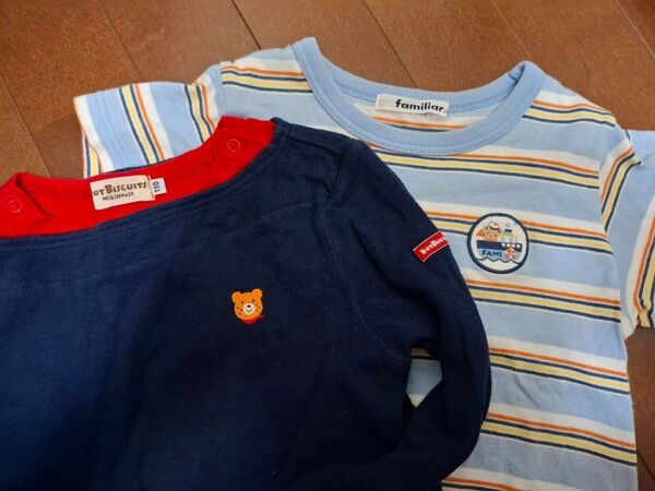 【Familiar】【ミキハウス】セット。カットソー。トップス。 ロンT 半袖 長袖 キッズ