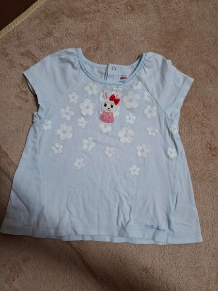 【ミキハウス】カットソー。トップス。Tシャツ。うさこ。90㎝。夏服。半袖。子供服。女の子