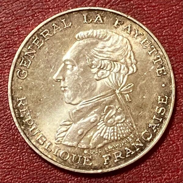 フランス 100フラン銀貨 1987年 ラファイエット将軍生誕230年