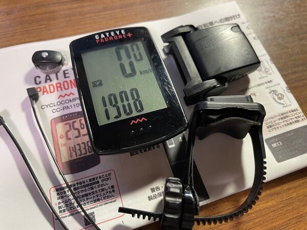 Cateye 大画面・バックライト付サイコン Padrone + CC-PA110W