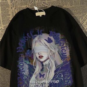Tシャツ レディース オーバーサイズ 黒 ライブ フェス 半袖