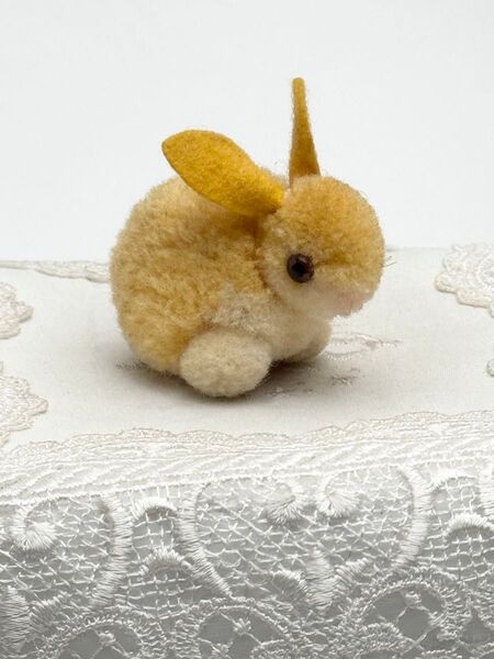送料無料★シュタイフ★Woolen Rabbit 4㎝★ぽんぽんラビット/うさぎ/兎★ビンテージ/アンティーク★Steiff
