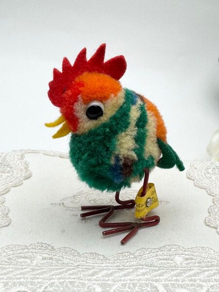 シュタイフ★Woolen Rooster 8㎝ オールID完品★ぽんぽんルースター/おんどり/金属脚の雄鶏/ニワトリ★Steiff