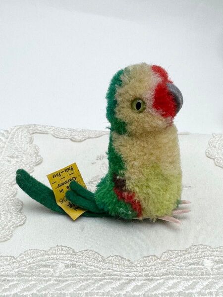 送料無料★シュタイフ★Woolen Parrot 6㎝ オールID's完品★ぽんぽんオウム/パロット★ビンテージ★Steiff
