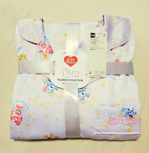 25SS新作 GU サテンパジャマ(半袖&ショートパンツ) Care Bears Lサイズ