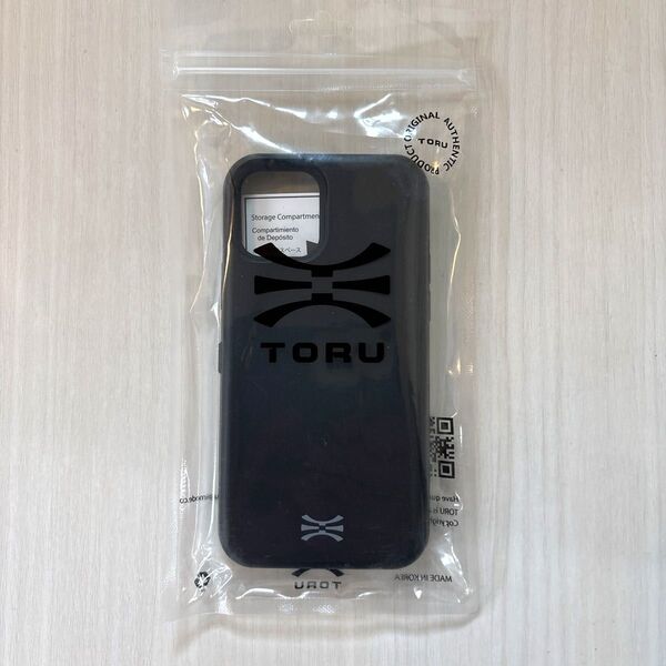 TORU CX PRO iPhone 12/12 Pro ケース カード収納背面3枚カード入れ (ストラップ, ミラー) ブラック