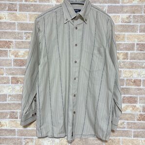 BURBERRY バーバリーロンドン ロゴストライプ 長袖シャツ ベージュ M