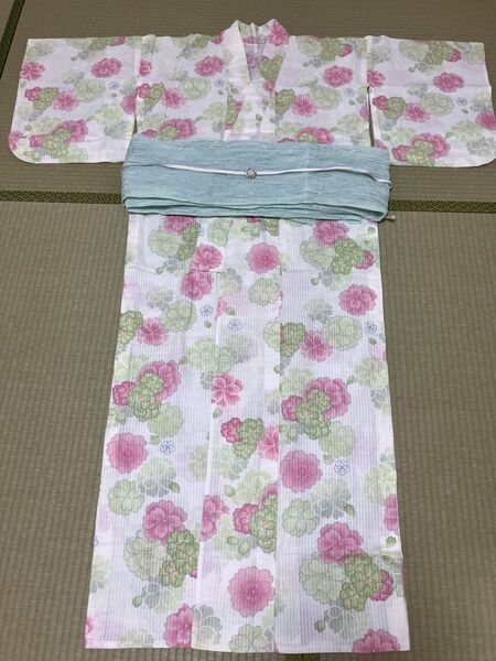 浴衣 CLATHAS クレイサス グリーン ピンク