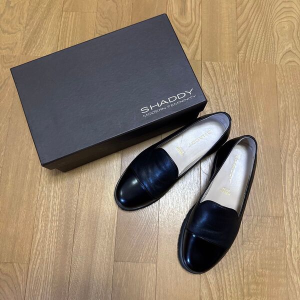 SHADDY シャディ レザー フラット シューズ SH004 BLACK 36 ローファー 革靴