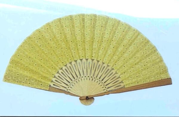 新品未使用 LBC レース扇子 扇子 せんす うちわ レース 和装 小物 和装小物 着物 イエロー 黄色 日本 JAPAN