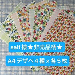 salt様★非売品柄★A4デザペインペーパー4種×各5枚 計20枚セット