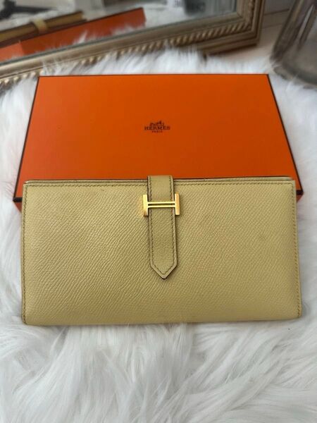 HERMES エルメス ベアンスフレ G金具 財布 長財布