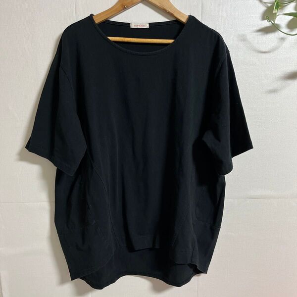 ハートマーケットシャツ ブラック ゆったり 黒のTシャツ