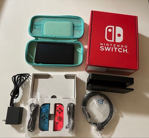 Nintendo Switch 有機el カスタマイズモデル 初期化済 ぶつ森ハードケース&液晶保護