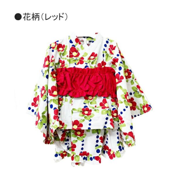 花柄浴衣(レッド) セパレート 浴衣