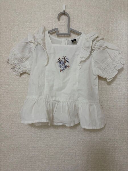 モイモルン moimoln 100 花柄 刺繍 トップス 女の子 ブラウス