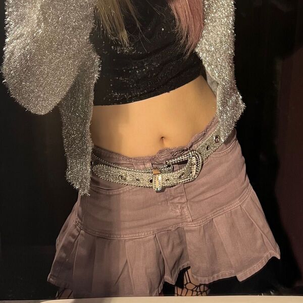 デニムスカート ハイウエスト ミニスカ スカート skirt denim mini 薄紫 パープル系 薄ピンク 紫 y2k