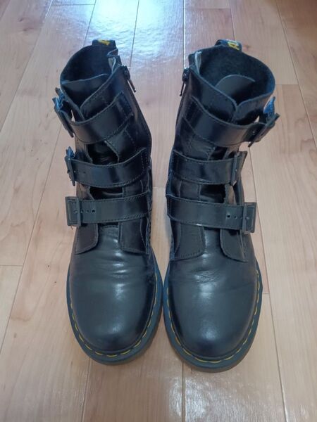 Dr.Martens ドクターマーチン BLAKE 3連ベルト ブーツ サイドジップ レザー ブラック 黒 UK8 27cm