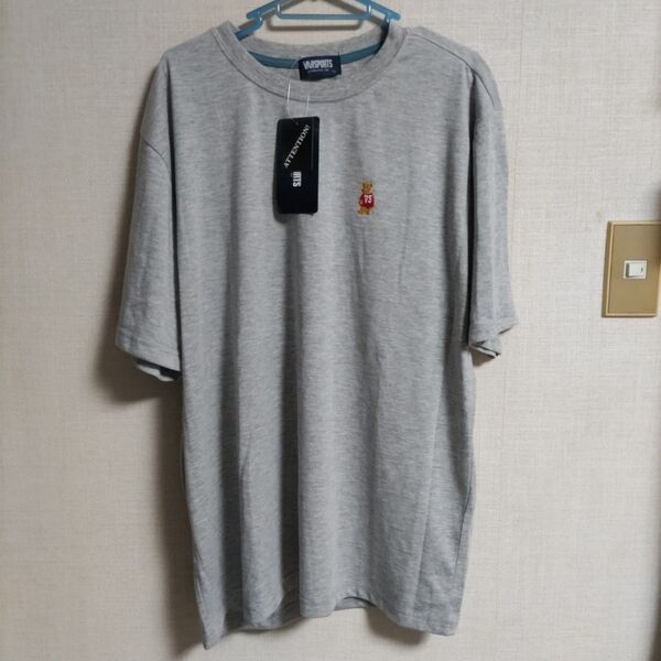 VANSPORTS ヴァンスポーツ半袖Tシャツ グレー ワンポイント刺繍 新品 未使用 LL