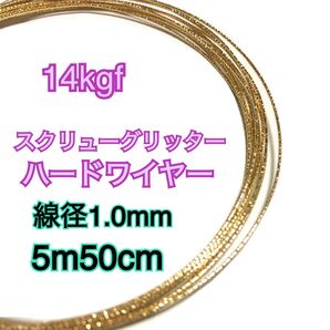 【5m50cm】線径1.0mm 14kgf(14金ゴールドフィルド) スクリューグリッターハードワイヤーアクセサリーやパーツ作り