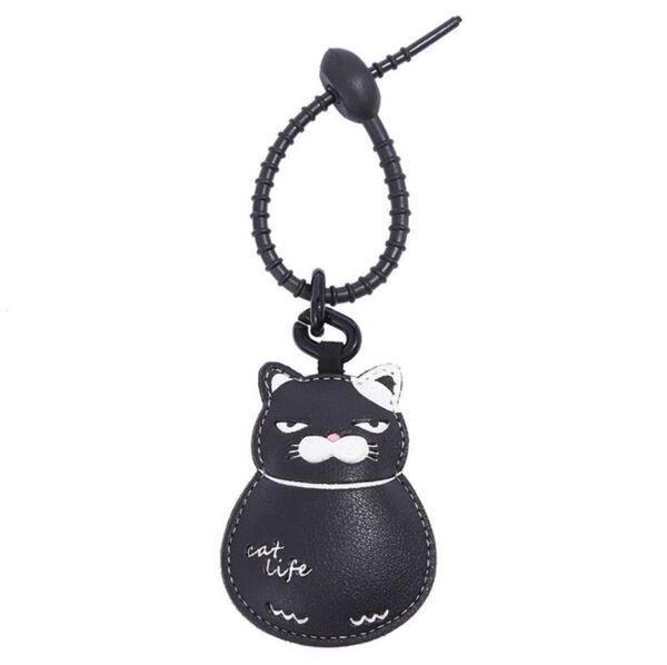 黒猫 キーホルダー 長さ調整可能 バッグチャーム 新品 【B】猫好き 鍵 携帯