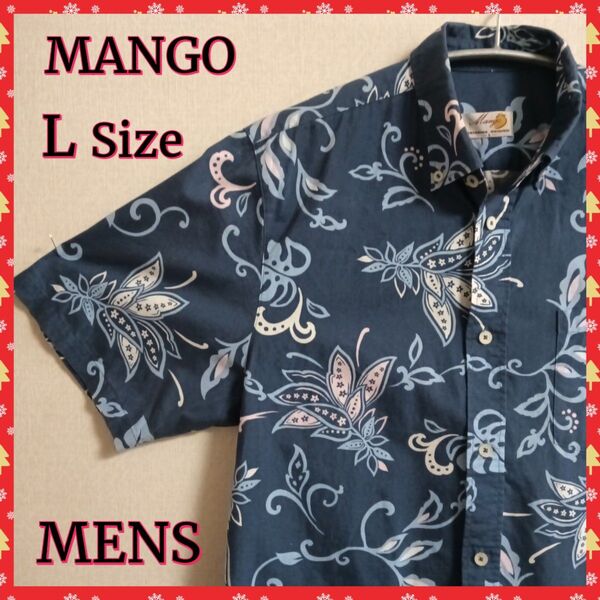 【MANGO】かりゆしウェア アロハシャツ おきなわかりゆし 半袖 美品