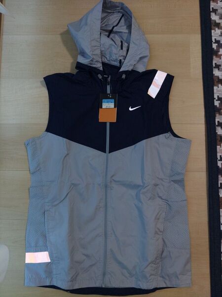 NIKE ランニングベスト メンズ M グレー×ネイビー 未使用タグ付き