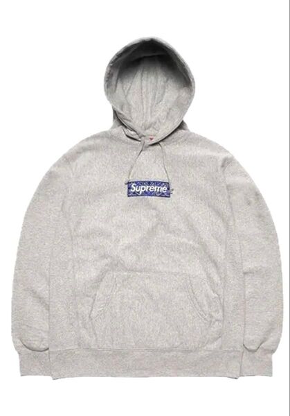 【未使用】Supreme Bandana Box Logo Hooded Sweatshirt "Grey" Mサイズ バンダナ